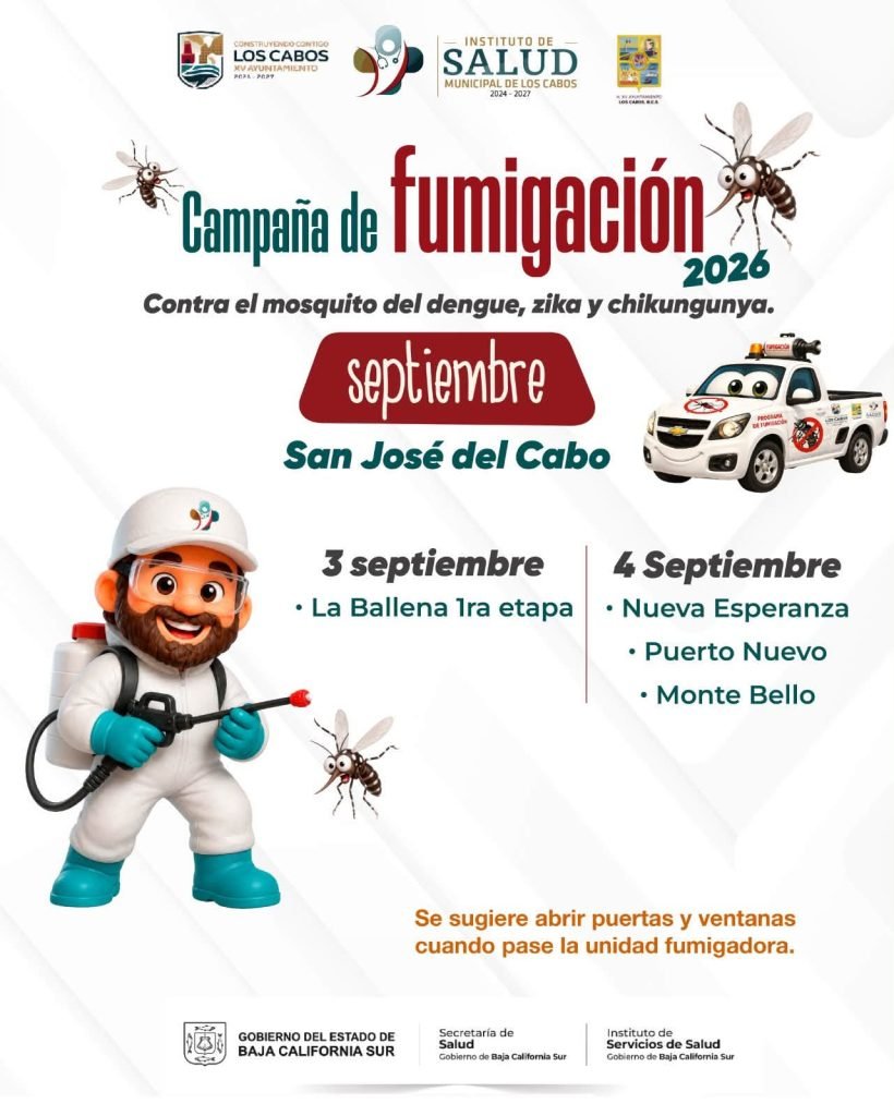 Brigadas de fumigación llegarán a cuatro colonias de San José del Cabo este jueves y viernes