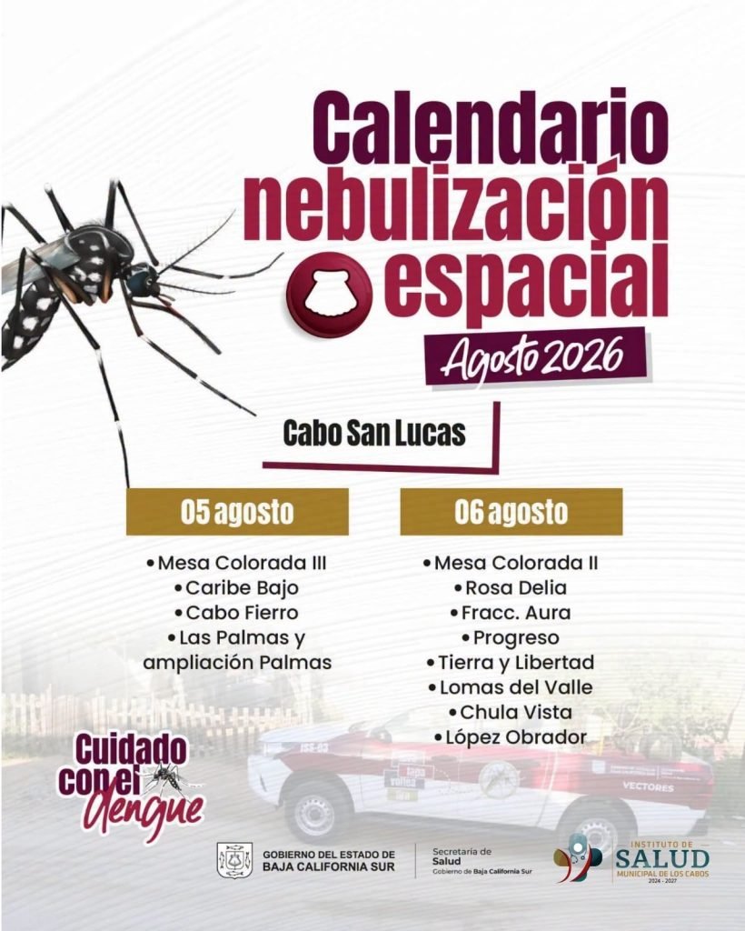 Continúa fumigación contra el mosquito del dengue en colonias de Cabo San Lucas