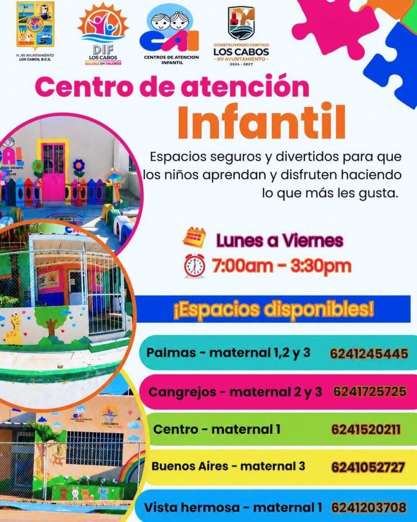 DIF Los Cabos cuenta con espacios disponibles en los Centros de Atención Infantil