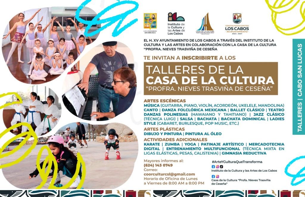 Invita Casa de la Cultura de Cabo San Lucas a integrarse a talleres artísticos y recreativos