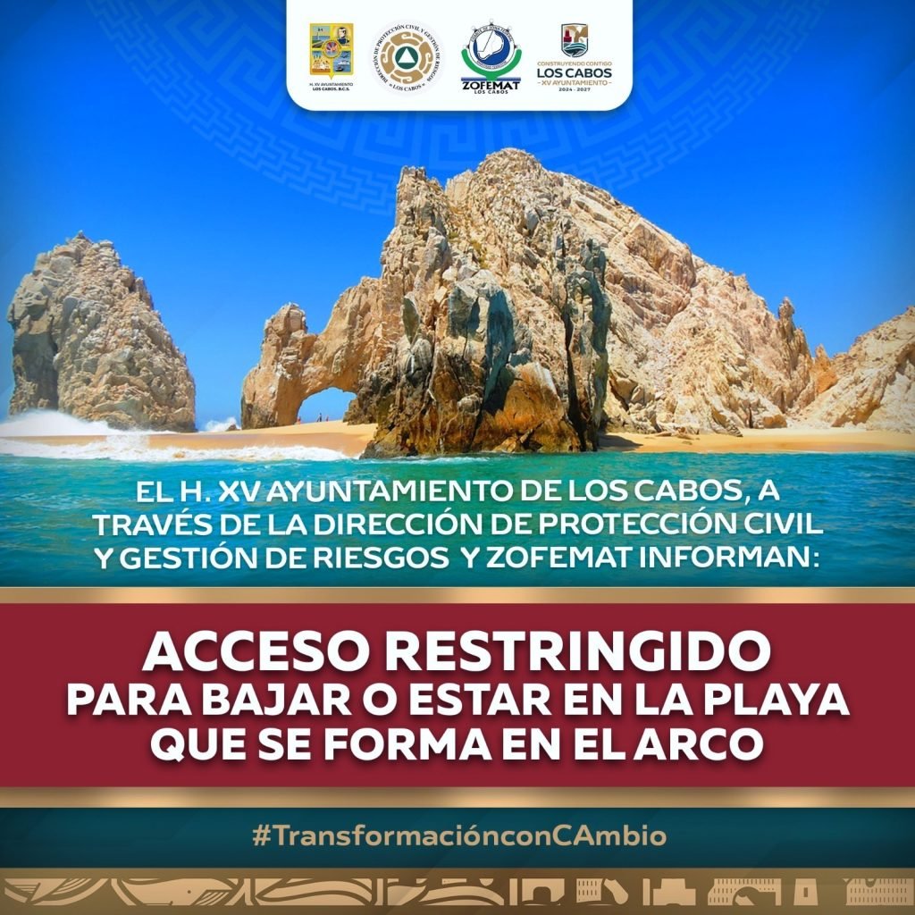 Restringe Ayuntamiento acceso a Playa del Divorcio por riesgo extremo en el Arco
