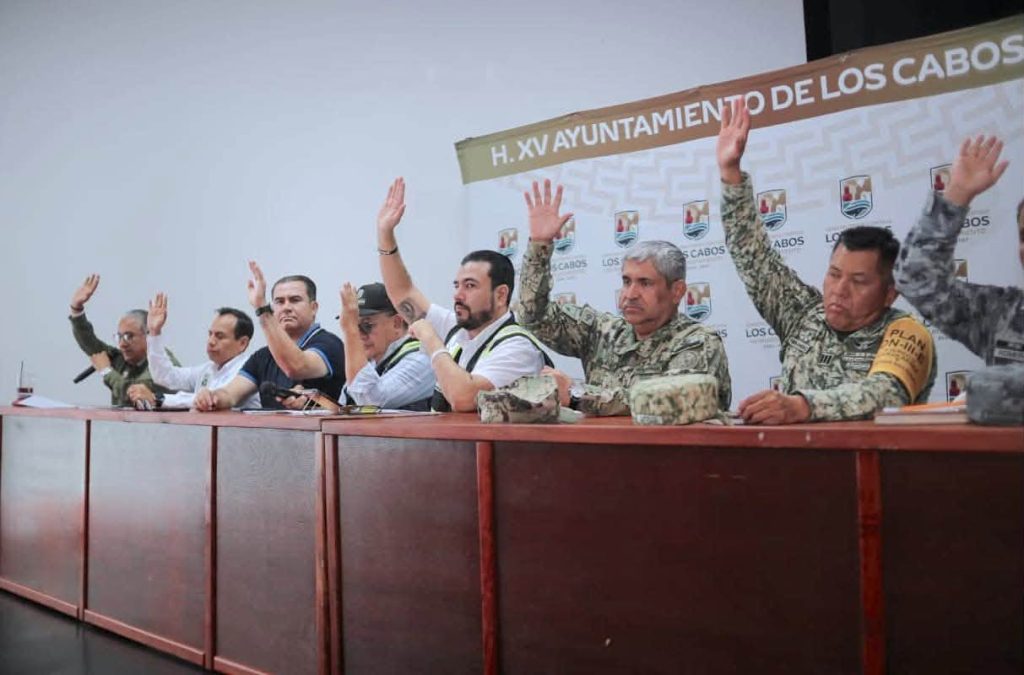 Sesiona Consejo Municipal de Protección Civil de Los Cabos ante efectos del ciclón tropical “Marie”