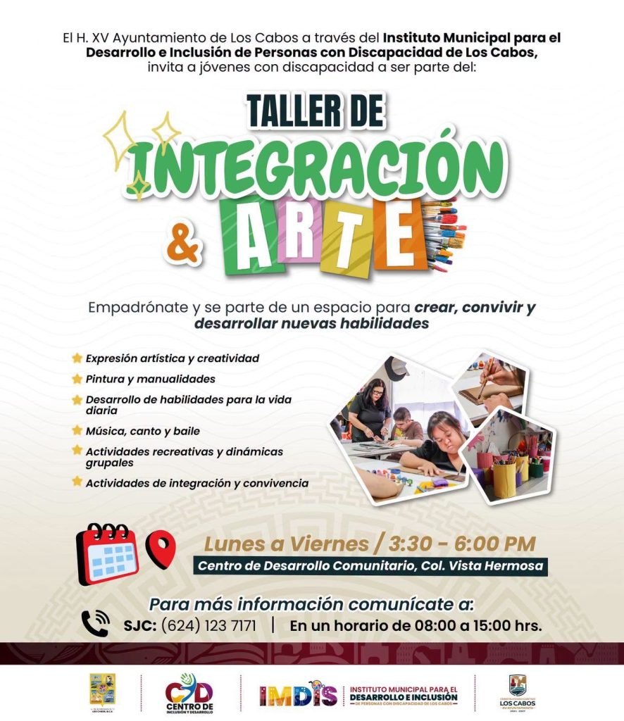 XV Ayuntamiento de Los Cabos a jóvenes con discapacidad al Taller de Integración y Arte